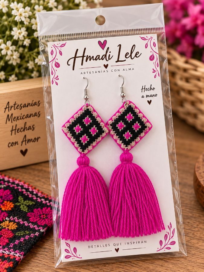 Aretes tejidos