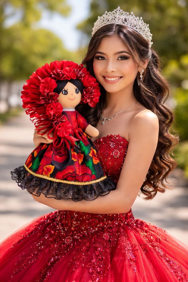Lele Roja Flores. 30cm