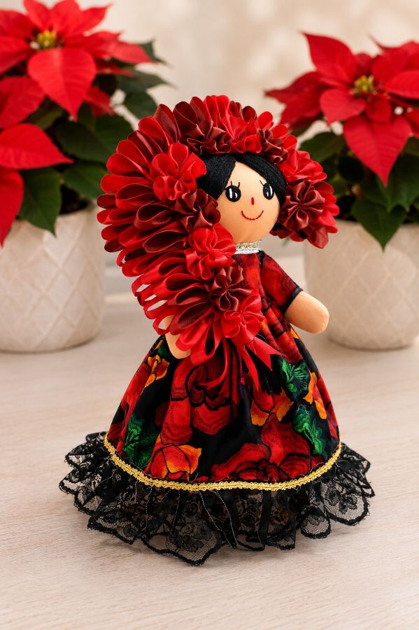 Lele Roja Flores. 30cm