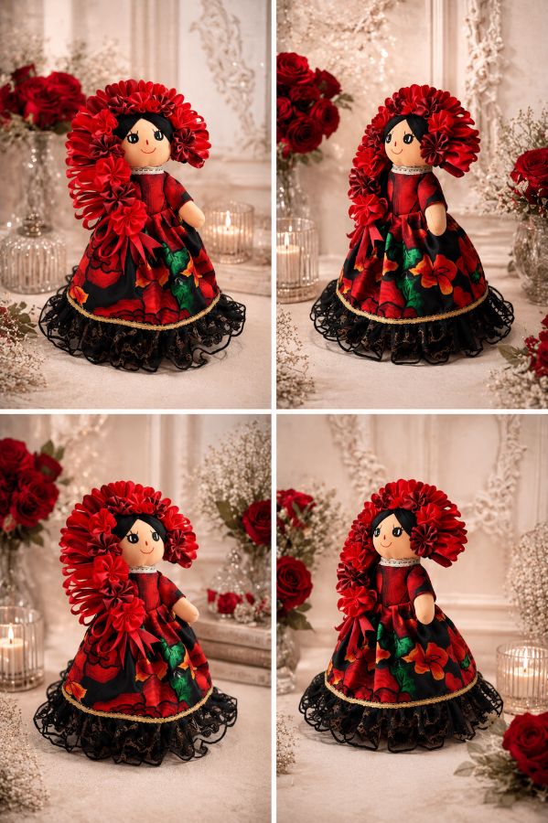 Lele Roja Flores. 30cm
