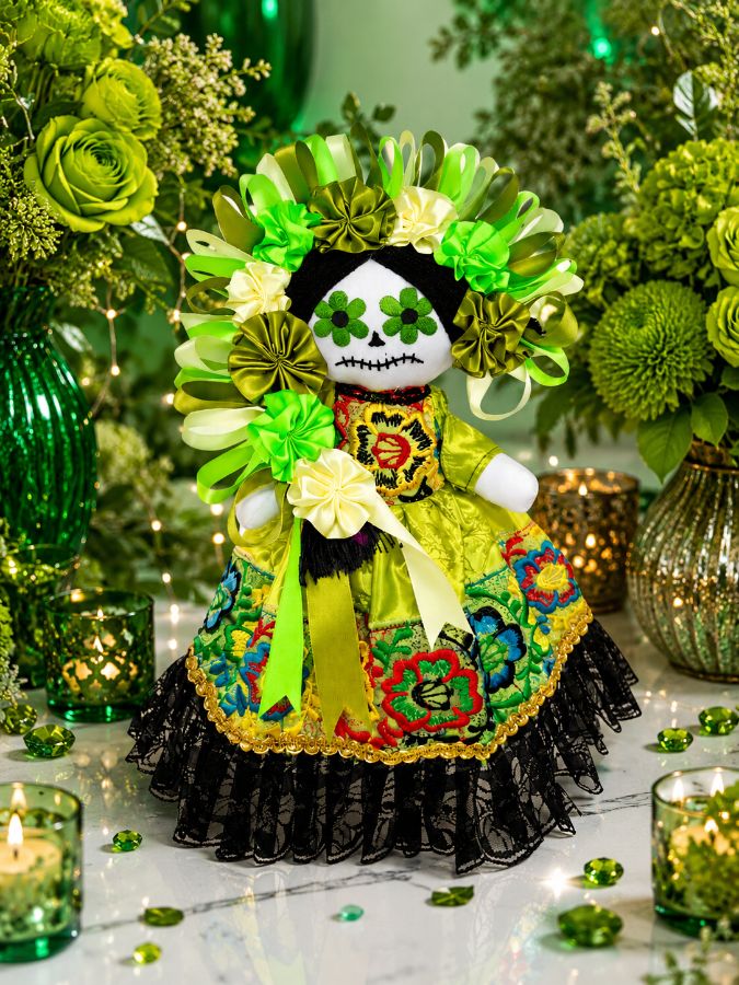 Catrina bordada a  mano